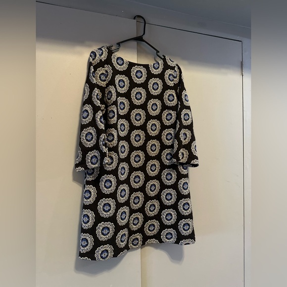 LOFT Black and White Long Sleeve A-line Dress (Size M) - Picture 2 of 11